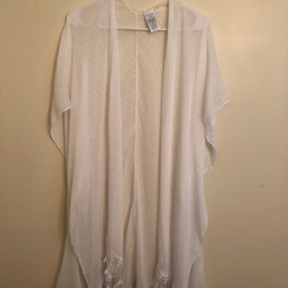 White Swiss dot swim cover up - Picture 1 of 4